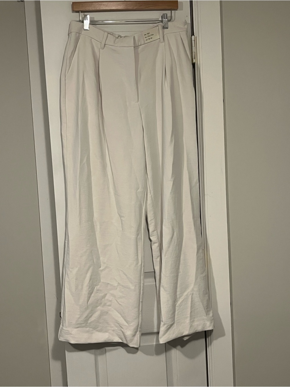 Abercrombie & Fitch Cream Wide-Leg Trousers